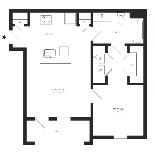 Gray Branch Apartments McKinney FloorPlan 1