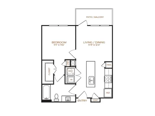 Latitude Apartments Plano Floorplan 1