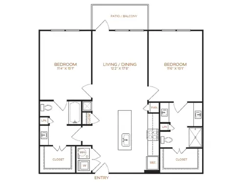 Latitude Apartments Plano Floorplan 6