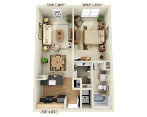 Legacy Village Apartment Homes Plano FloorPlan 1
