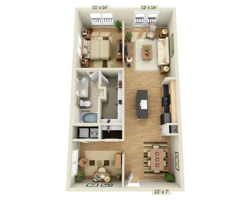 Legacy Village Apartment Homes Plano FloorPlan 2