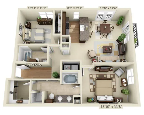 Legacy Village Apartment Homes Plano FloorPlan 4