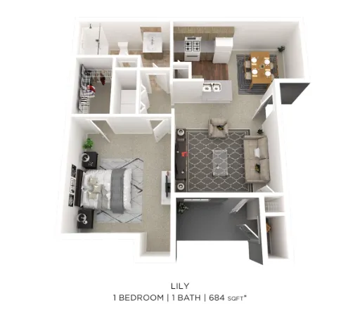 Legacy of Cedar Hill Apartments & Townhomes Floorplan 1