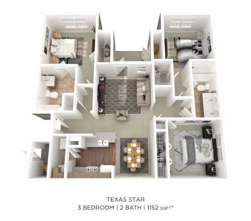 Legacy of Cedar Hill Apartments & Townhomes Floorplan 9