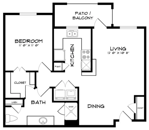 Plaza at Chase Oaks Apartments Plano Floorplan 1