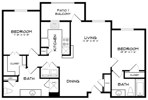 Plaza at Chase Oaks Apartments Plano Floorplan 2