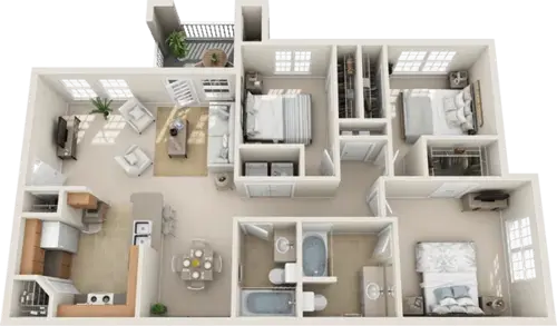 Providence on the Park Apartments Dallas Floorplan 2