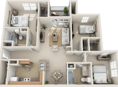 Providence on the Park Apartments Dallas Floorplan 3