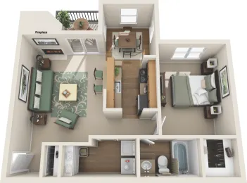Steeplechase Apartments Plano Floorplan 1