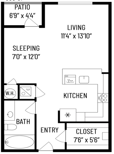 The Beacon on Westmoreland Apartments Floorplan 1