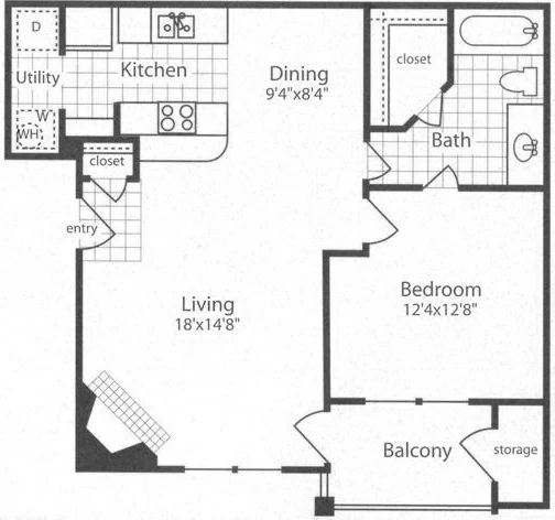 The Gates of Cedar Hill Apartments Floorplan 2