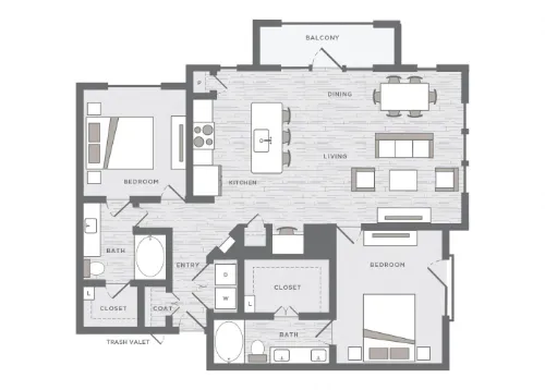 The Huntington Apartments Plano FloorPlan 15