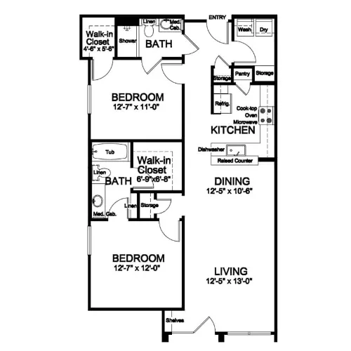Twin Rivers Senior Living Richardson FloorPlan 5