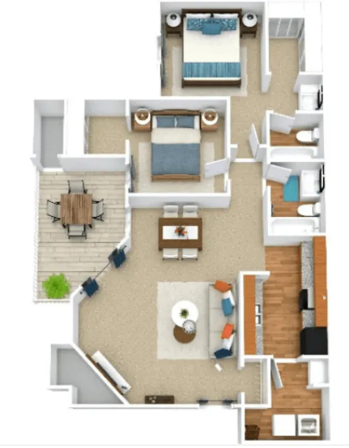 Villas At Chase Oaks Apartment Homes Floor plan 3
