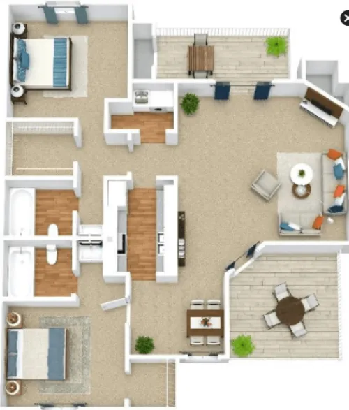 Villas At Chase Oaks Apartment Homes Floor plan 4