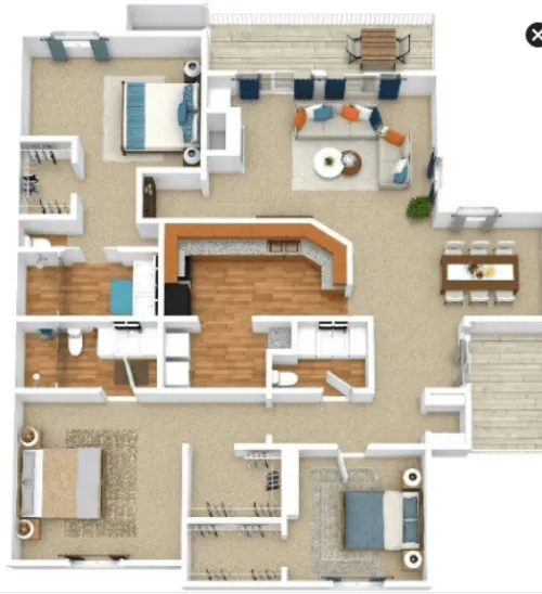 Villas At Chase Oaks Apartment Homes Floor plan 6
