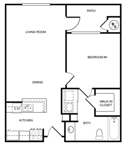 Villas of Mission Bend Plano Floorplan 1