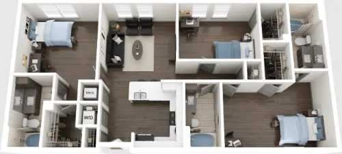 Villas on Nueces floorplan 5