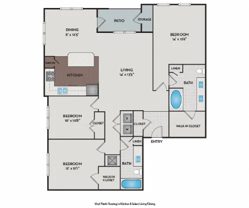 Brick Row Apartments Richardson FloorPlan 12