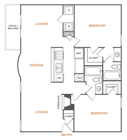 Brookbend Carrollton Apartment Floor Plan 2