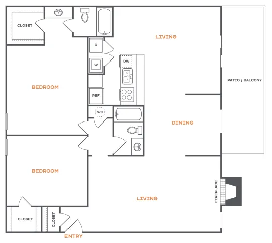 Brookbend Carrollton Apartment Floor Plan 4