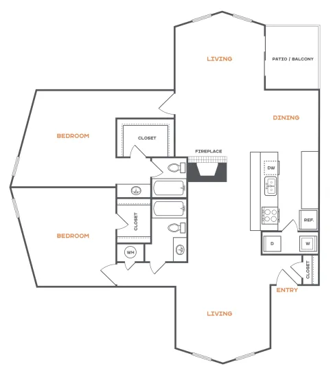 Brookbend Carrollton Apartment Floor Plan 5