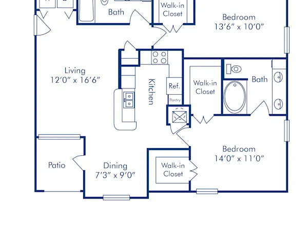 Camden Buckingham Richardson Apartment Floor Plan 4