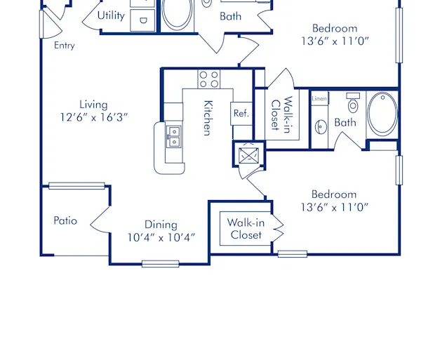Camden Buckingham Richardson Apartment Floor Plan 5
