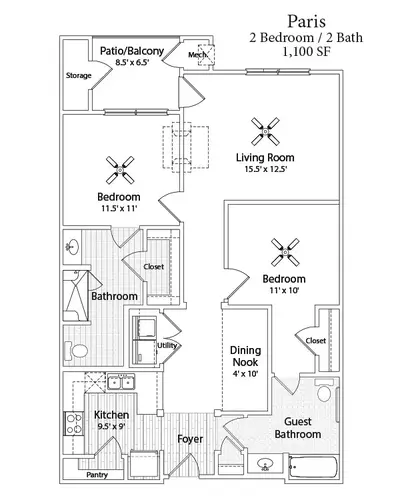 Chateau on Wildbriar Lake Irving Floorplan 4