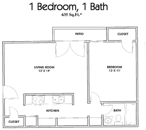 Cotton Creek Apartments Grand Prairie FloorPlan 1