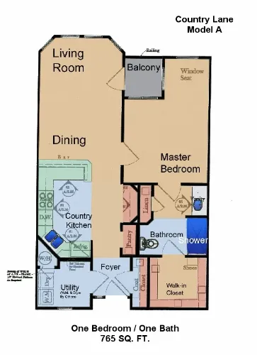 Country Lane Seniors McKinney Floorplan 1