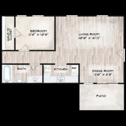 Donna Lynn Apartments Grand Prairie FloorPlan 1