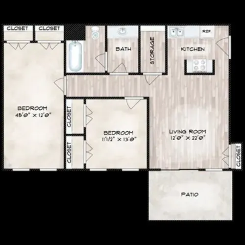 Donna Lynn Apartments Grand Prairie FloorPlan 2