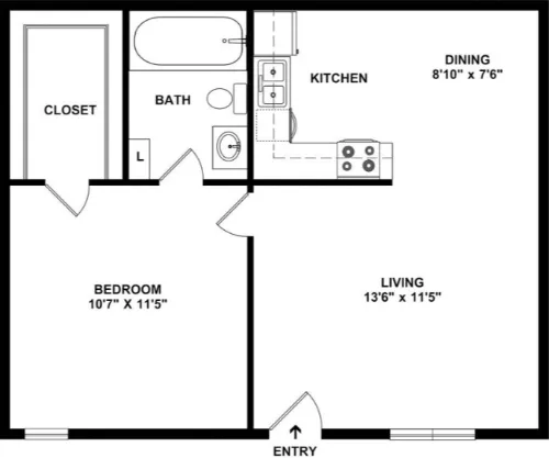 Edgewood Apartments Irving floor plan 1