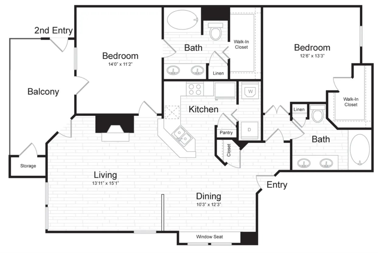 Eleven11 Lexington at Flower Mound Apartment Floor Plan 5
