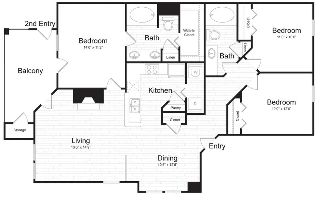 Eleven11 Lexington at Flower Mound Apartment Floor Plan 6