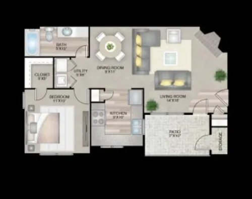 Grafton Flats Grapevine FloorPLan 1