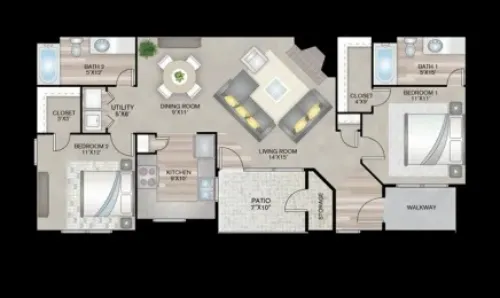 Grafton Flats Grapevine FloorPLan 2