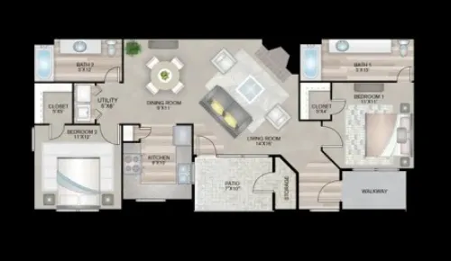 Grafton Flats Grapevine FloorPLan 3