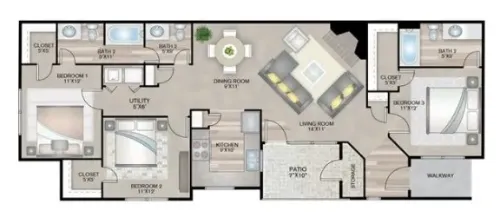 Grafton Flats Grapevine FloorPLan 4
