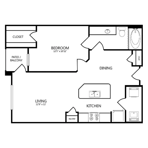 Grapevine Station Apartments Floorplan 1