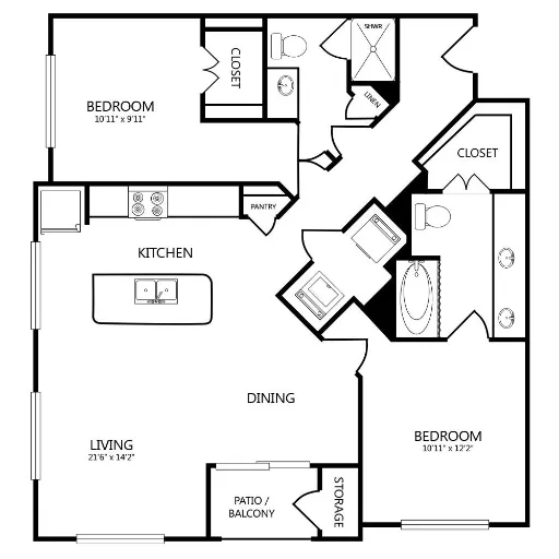 Grapevine Station Apartments Floorplan 6