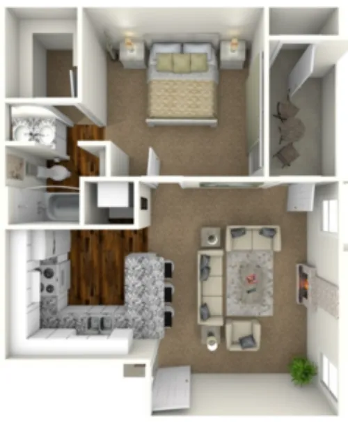 Hawke Apartment Homes Irving FloorPlan 1
