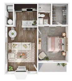 Heather Ridge Apartment Homes Irving Floorplan 1