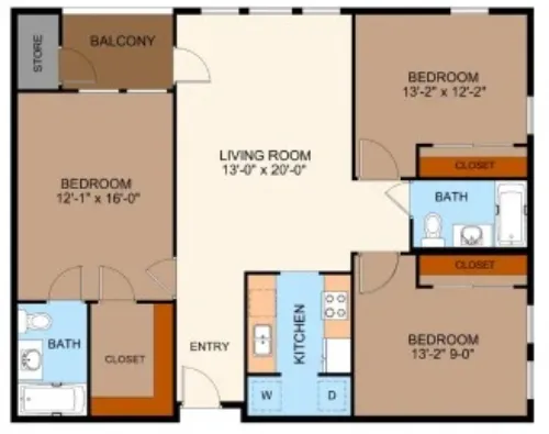 Landings of Carrier Parkway Grand Prairie FloorPlan 6