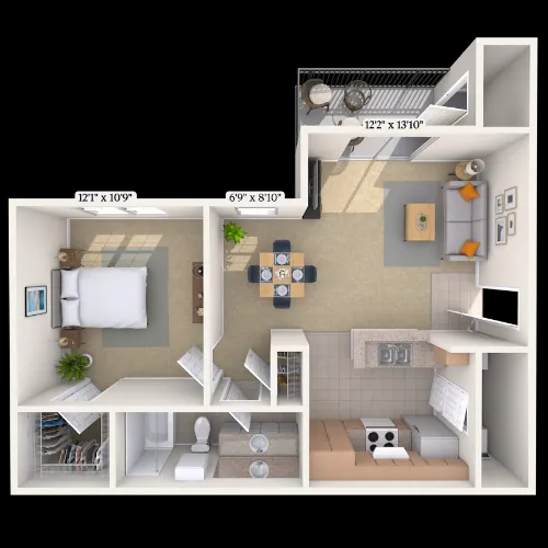 MAA Grand Courtyards Grand Prairie FloorPlan 1