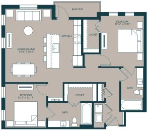 McKinney Village Apartments Floorplan 12
