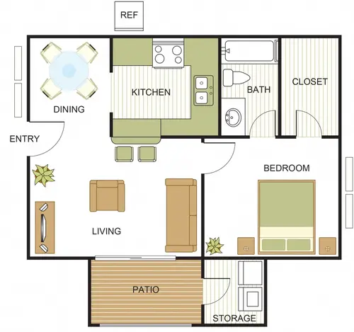 Newport Apartments Irving Floorplan 1