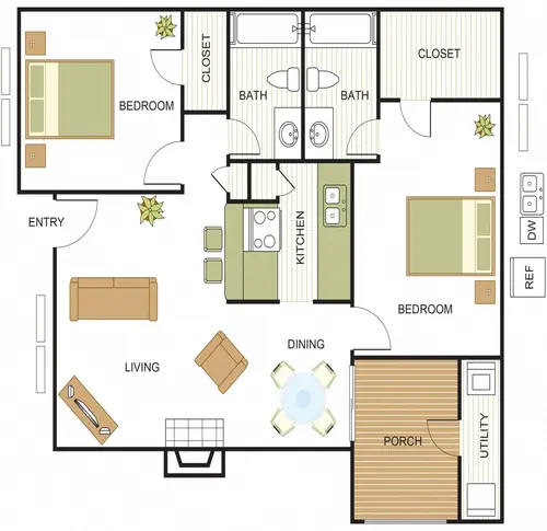 Newport Apartments Irving Floorplan 6