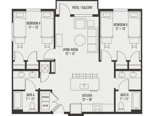 Northside Apartments Richardson FloorPlan 12